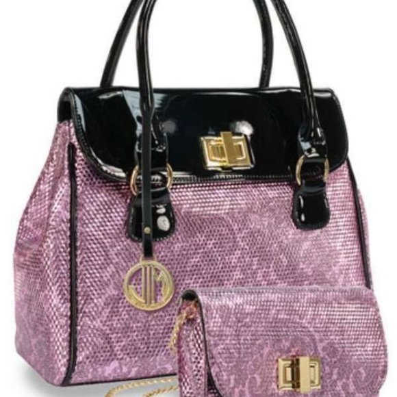 Handbags - Padlock Accent Belted Handbag Designer Purses